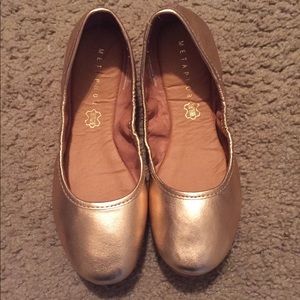Rose gold ballet flats size 7- never worn